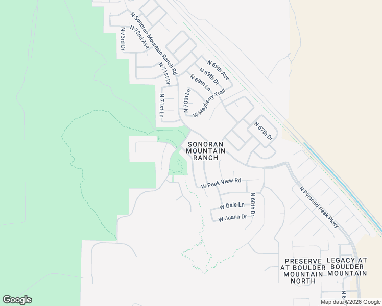 map of restaurants, bars, coffee shops, grocery stores, and more near 7042 West Miner Trail in Peoria