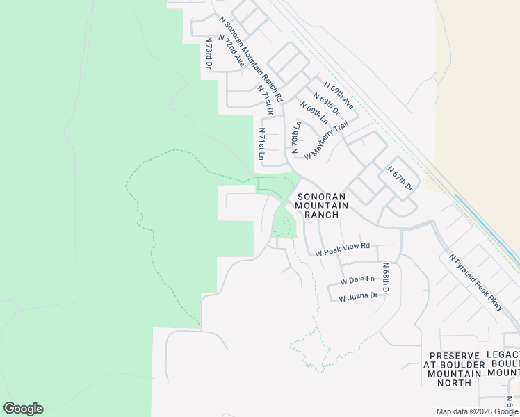 map of restaurants, bars, coffee shops, grocery stores, and more near 29296 North 71st Drive in Peoria
