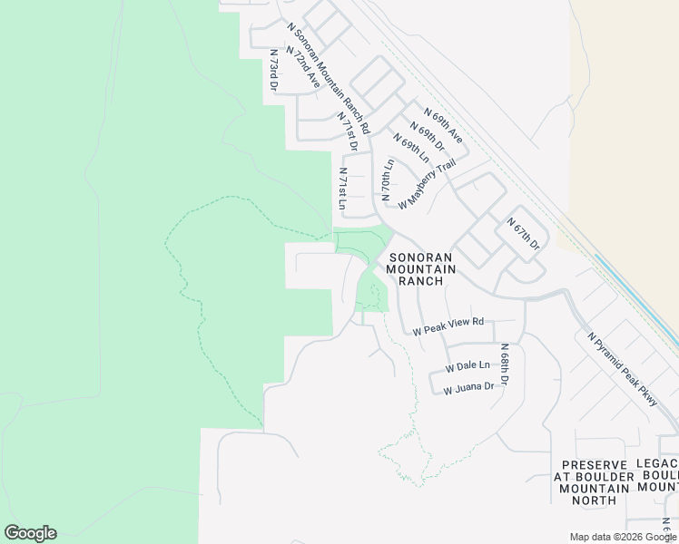map of restaurants, bars, coffee shops, grocery stores, and more near 29296 North 71st Drive in Peoria