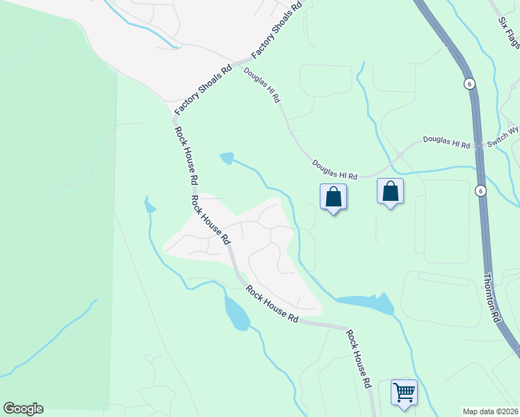 map of restaurants, bars, coffee shops, grocery stores, and more near 2070 Rolling Rock Court in Lithia Springs
