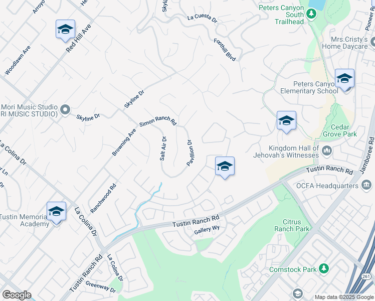 map of restaurants, bars, coffee shops, grocery stores, and more near 2181 Liane Lane in Santa Ana