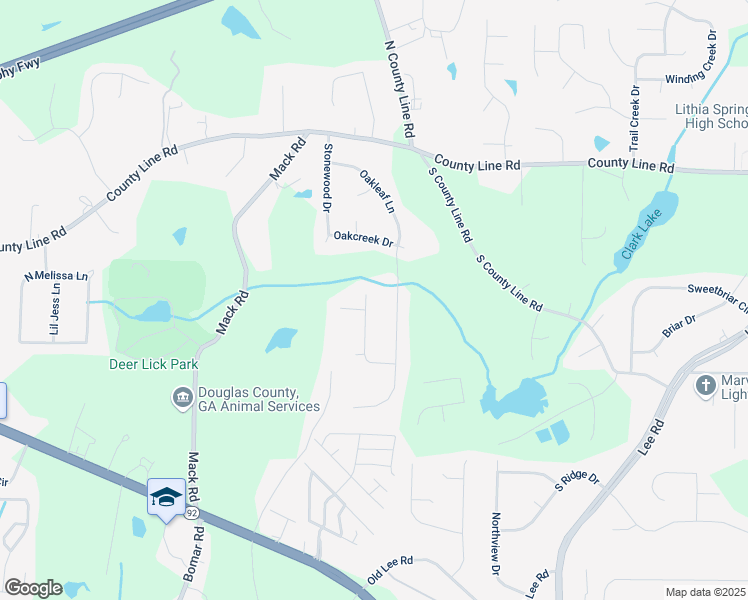 map of restaurants, bars, coffee shops, grocery stores, and more near 2072 Stoneview Drive in Lithia Springs