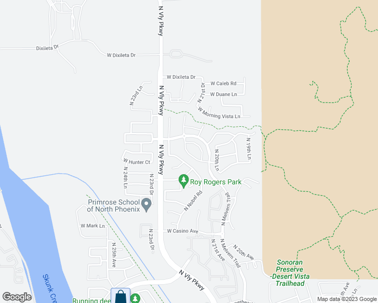 map of restaurants, bars, coffee shops, grocery stores, and more near 2131 West Tallgrass Trail in Phoenix