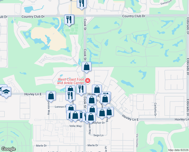 map of restaurants, bars, coffee shops, grocery stores, and more near 2 Hudson Court in Palm Desert