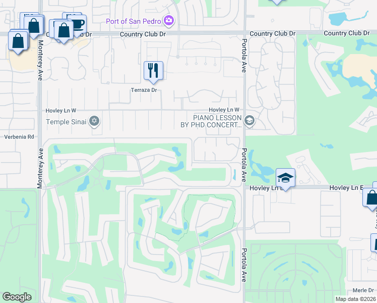 map of restaurants, bars, coffee shops, grocery stores, and more near 357 San Remo Street in Palm Desert