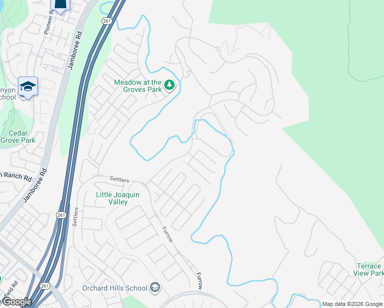 map of restaurants, bars, coffee shops, grocery stores, and more near 219 Trailmaster in Irvine