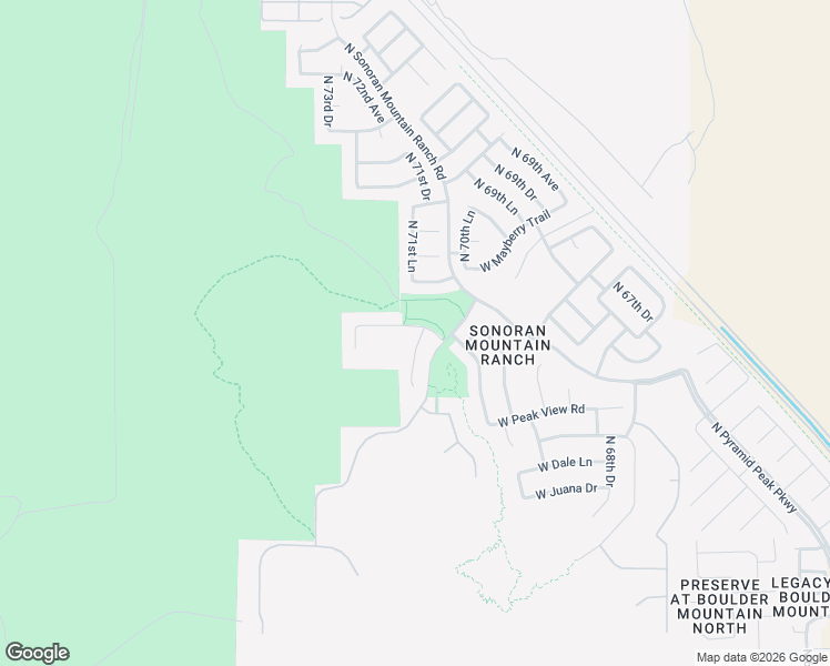 map of restaurants, bars, coffee shops, grocery stores, and more near 29296 North 71st Drive in Peoria