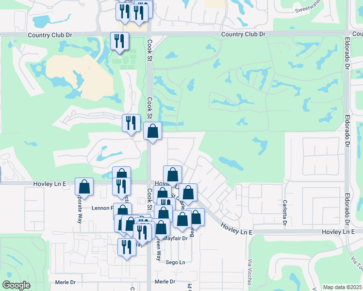 map of restaurants, bars, coffee shops, grocery stores, and more near 2 Hudson Court in Palm Desert