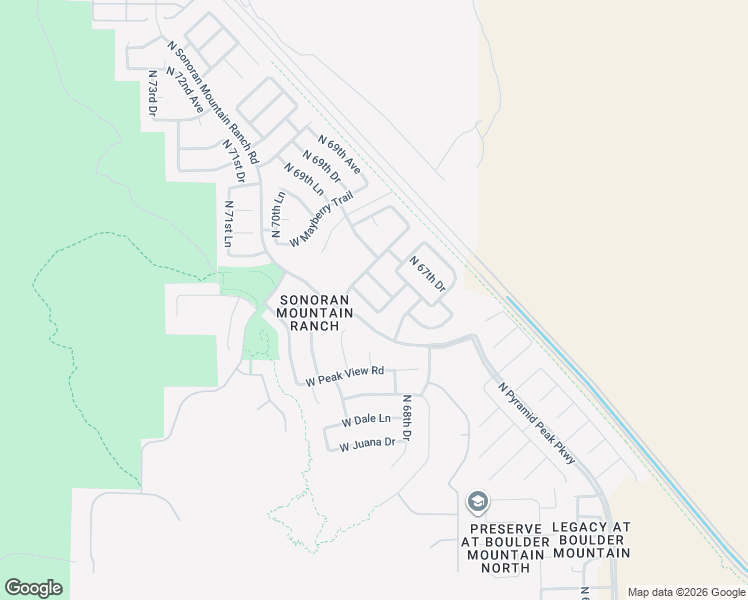 map of restaurants, bars, coffee shops, grocery stores, and more near 29391 North 69th Avenue in Peoria