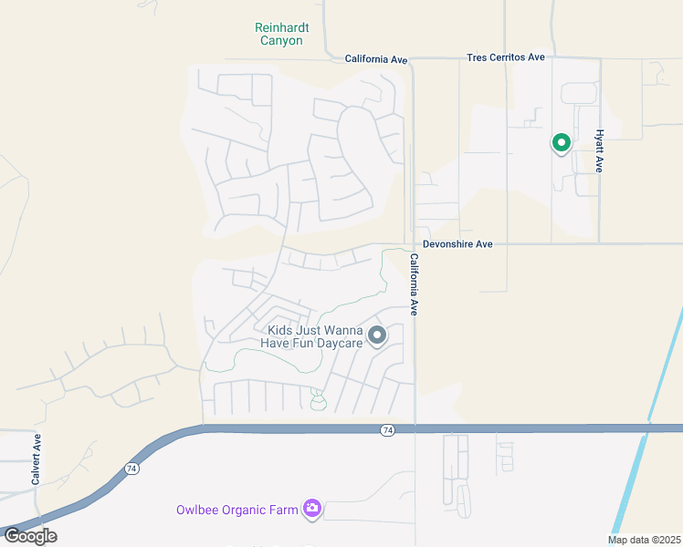 map of restaurants, bars, coffee shops, grocery stores, and more near 7835 Couples Way in Hemet