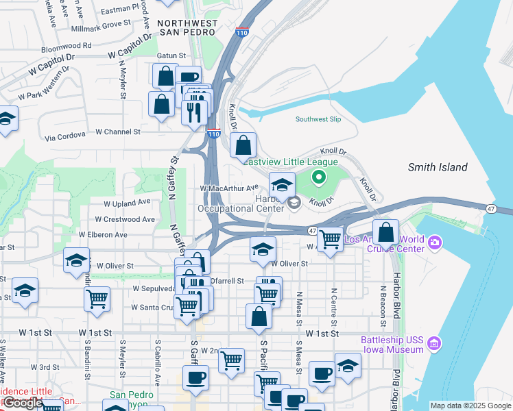 map of restaurants, bars, coffee shops, grocery stores, and more near 453 West Elberon Avenue in Los Angeles
