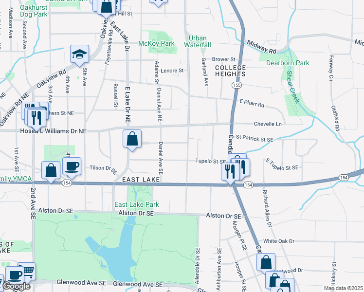 map of restaurants, bars, coffee shops, grocery stores, and more near 2759 Arbor Avenue Southeast in Atlanta