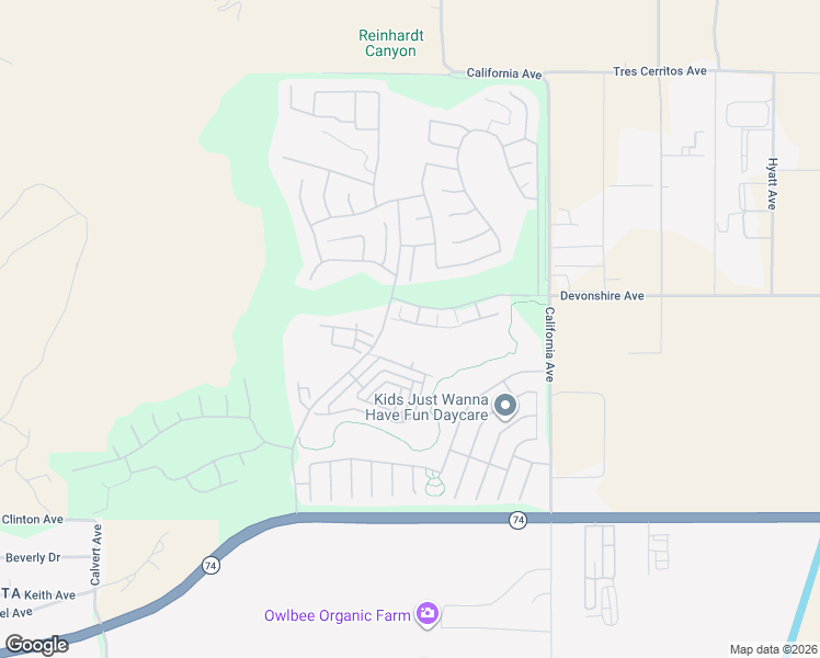 map of restaurants, bars, coffee shops, grocery stores, and more near 8031 Mickelson Way in Hemet