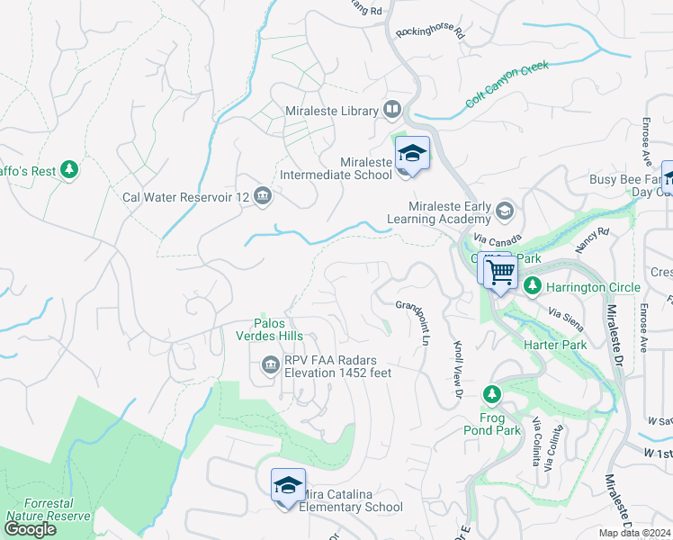 map of restaurants, bars, coffee shops, grocery stores, and more near 3268 Crownview Drive in Rancho Palos Verdes