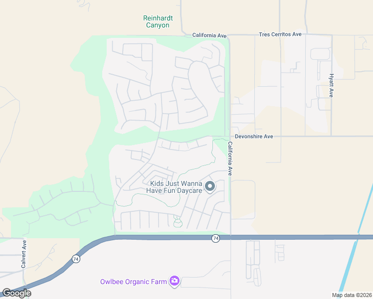 map of restaurants, bars, coffee shops, grocery stores, and more near 7850 Couples Way in Hemet