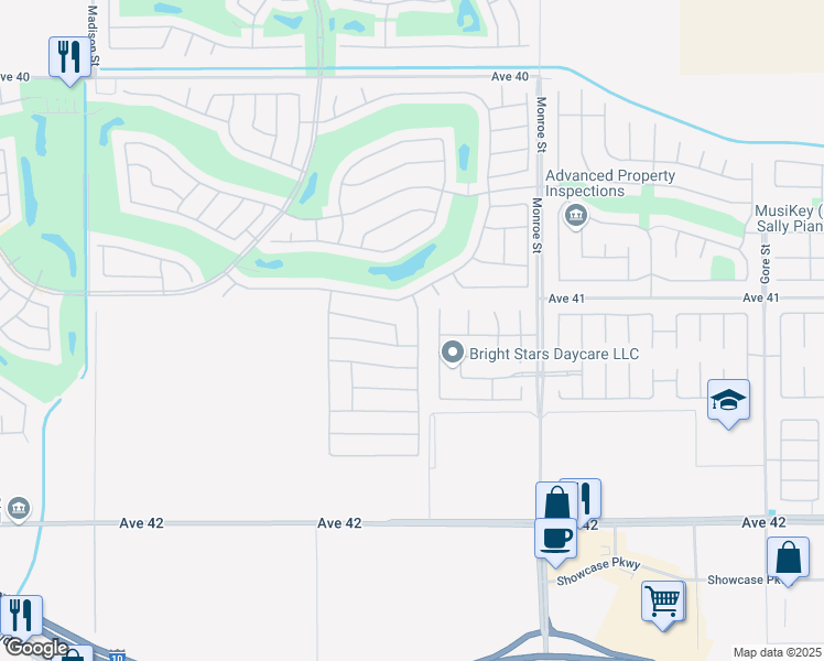map of restaurants, bars, coffee shops, grocery stores, and more near 41141 Calle Pueblo in Indio