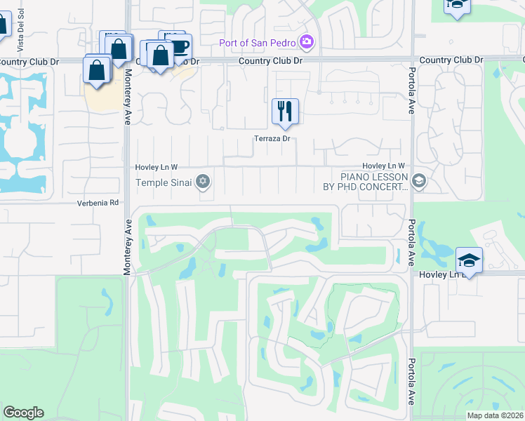 map of restaurants, bars, coffee shops, grocery stores, and more near 271 San Remo in Palm Desert