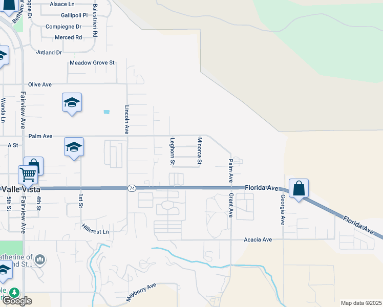 map of restaurants, bars, coffee shops, grocery stores, and more near 44812 Cornish Avenue in Hemet
