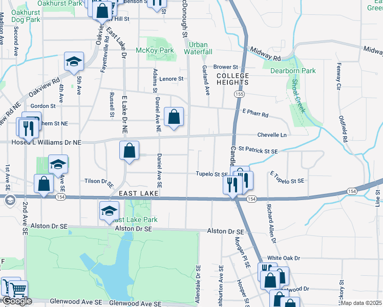 map of restaurants, bars, coffee shops, grocery stores, and more near 60 Spence Avenue Southeast in Atlanta