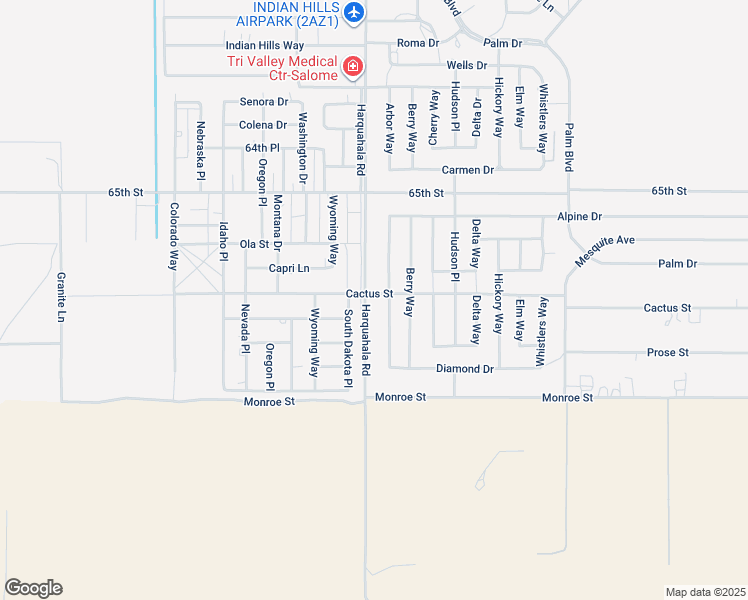 map of restaurants, bars, coffee shops, grocery stores, and more near 40246-40478 Harquahala Mine Road in Salome