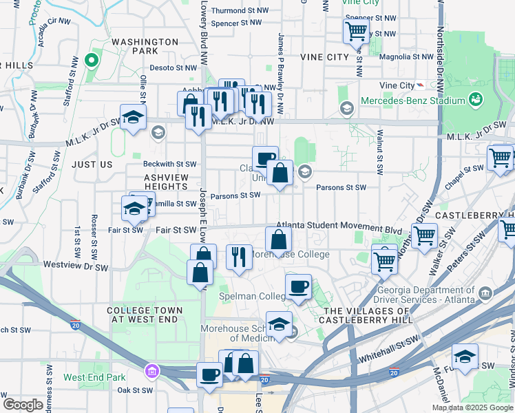 map of restaurants, bars, coffee shops, grocery stores, and more near 158 Milton Avenue Southeast in Atlanta