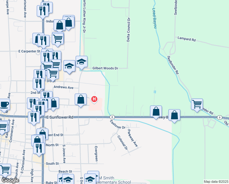 map of restaurants, bars, coffee shops, grocery stores, and more near 800 3rd Street in Cleveland