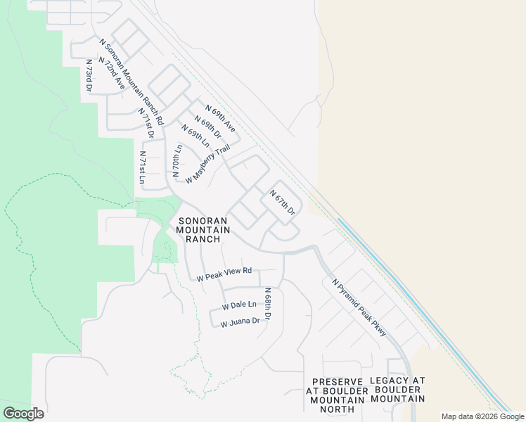 map of restaurants, bars, coffee shops, grocery stores, and more near 6816 West Ridgeline Road in Peoria