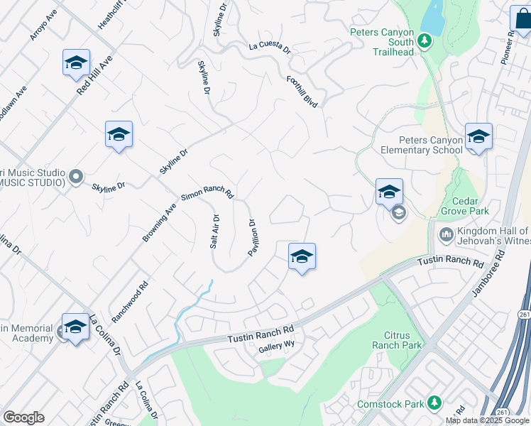 map of restaurants, bars, coffee shops, grocery stores, and more near 11823 Willard Avenue in Tustin