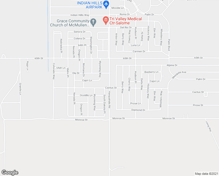 map of restaurants, bars, coffee shops, grocery stores, and more near 40246 Harquahala Mine Road in Salome
