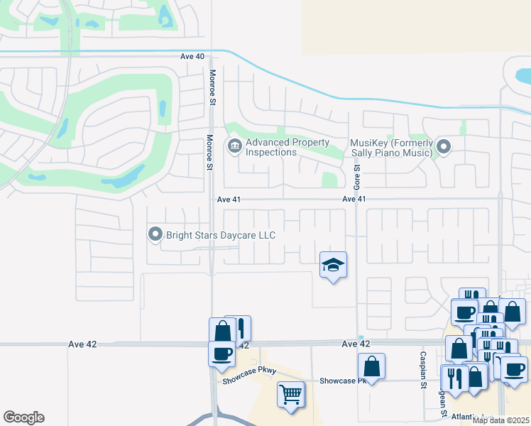 map of restaurants, bars, coffee shops, grocery stores, and more near 41097 Maiden Court in Indio