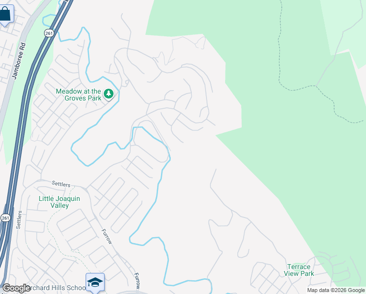 map of restaurants, bars, coffee shops, grocery stores, and more near 100 Knob Creek in Irvine