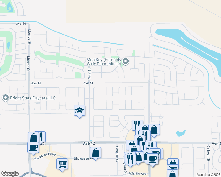 map of restaurants, bars, coffee shops, grocery stores, and more near 41097 Rawling Court in Indio