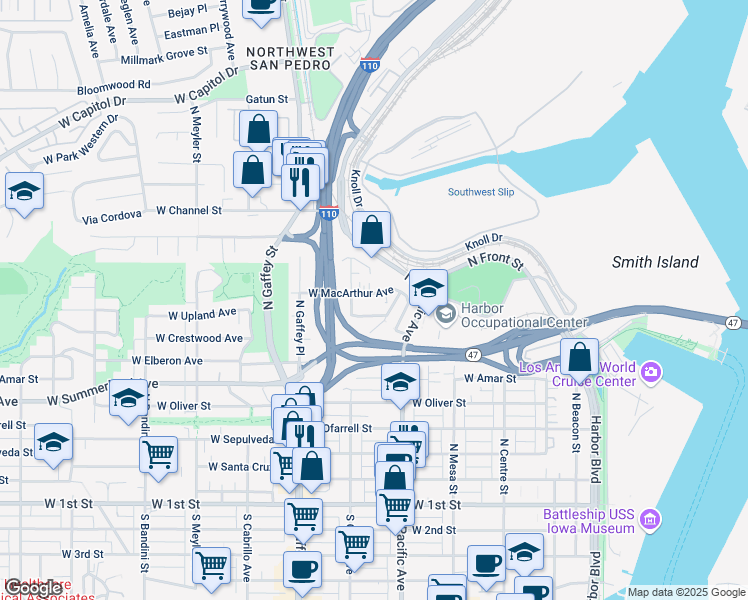 map of restaurants, bars, coffee shops, grocery stores, and more near 453 West Elberon Avenue in Los Angeles