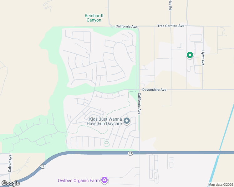 map of restaurants, bars, coffee shops, grocery stores, and more near 241 Carner Lane in Hemet