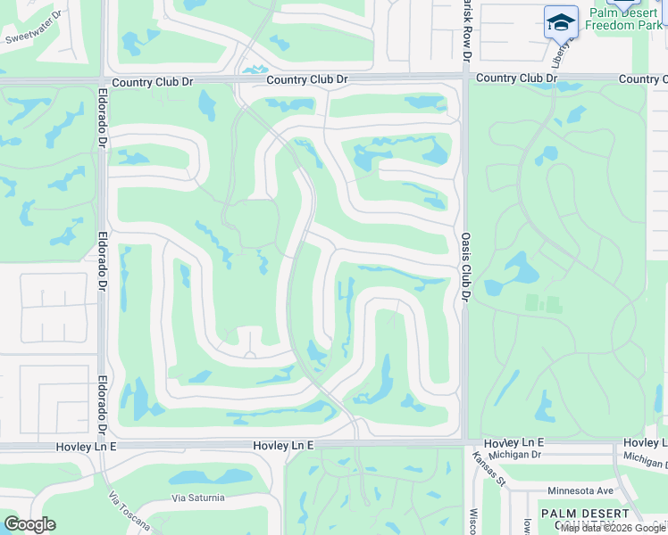 map of restaurants, bars, coffee shops, grocery stores, and more near 580 Elk Clover Circle in Palm Desert