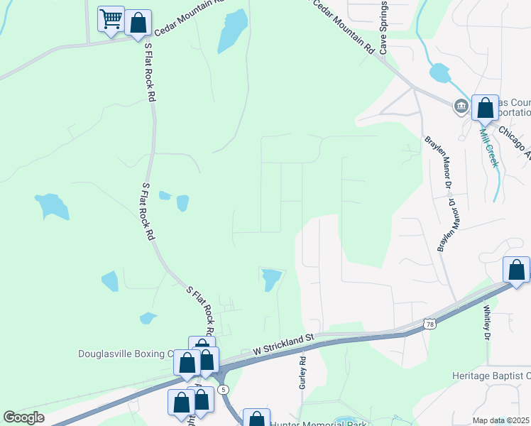 map of restaurants, bars, coffee shops, grocery stores, and more near 7247 Emma Court in Douglasville