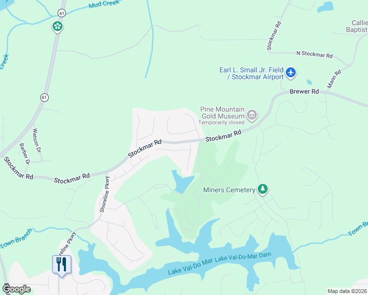 map of restaurants, bars, coffee shops, grocery stores, and more near 1004 Sycamore Lane in Villa Rica