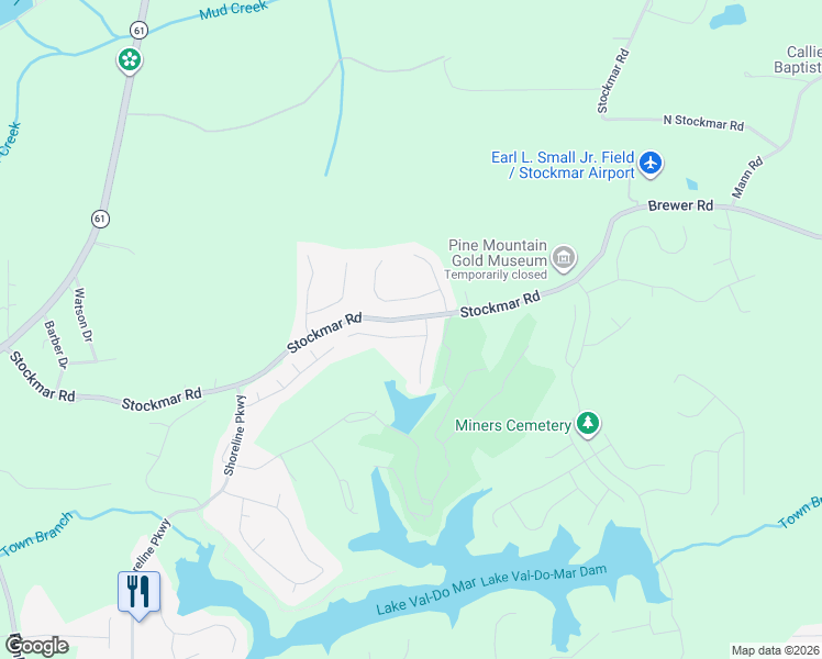 map of restaurants, bars, coffee shops, grocery stores, and more near 1004 Sycamore Lane in Villa Rica