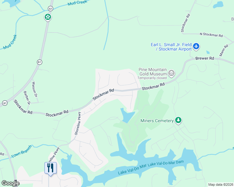 map of restaurants, bars, coffee shops, grocery stores, and more near 1022 Sycamore Lane in Villa Rica