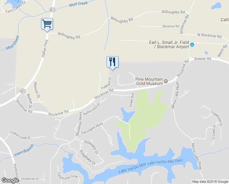 map of restaurants, bars, coffee shops, grocery stores, and more near 1026 Sycamore Lane in Villa Rica