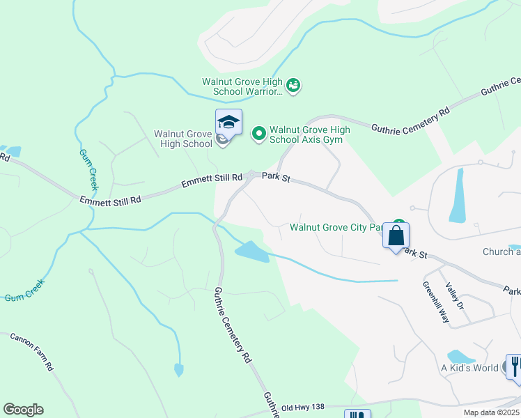 map of restaurants, bars, coffee shops, grocery stores, and more near 603 Magnolia Drive in Loganville