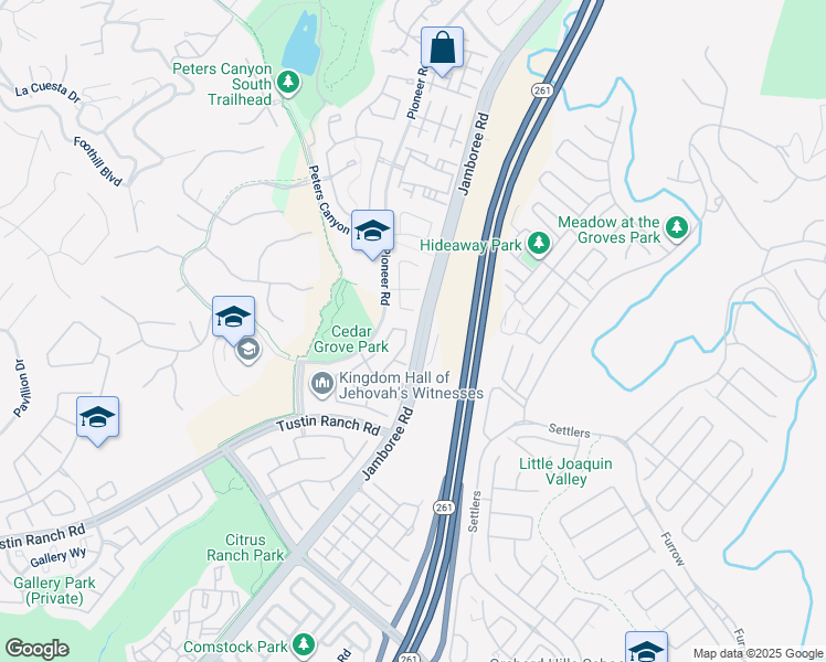 map of restaurants, bars, coffee shops, grocery stores, and more near 11560 Maynard Avenue in Tustin