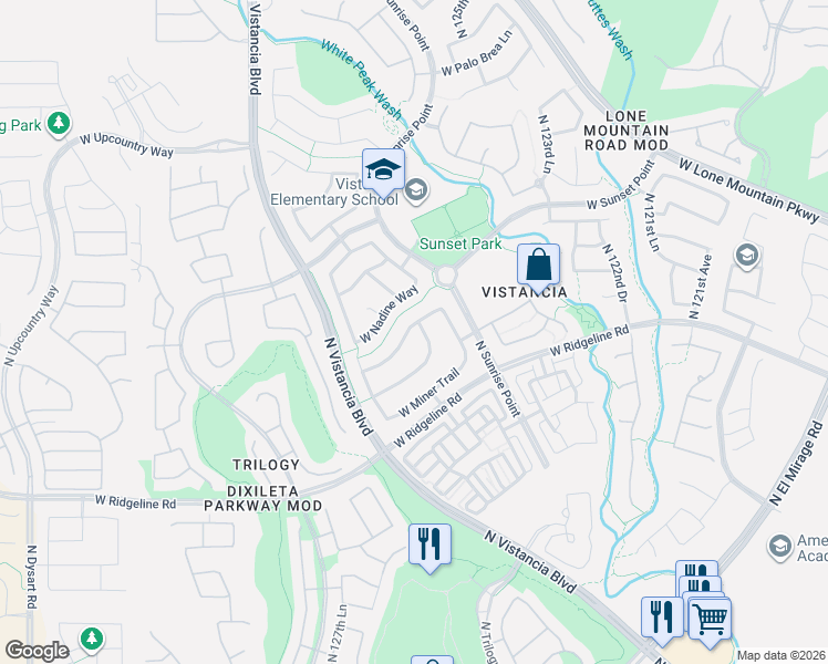 map of restaurants, bars, coffee shops, grocery stores, and more near 12567 North Morning Vista Drive in Peoria
