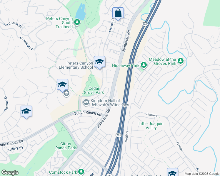 map of restaurants, bars, coffee shops, grocery stores, and more near 11560 Maynard Avenue in Tustin