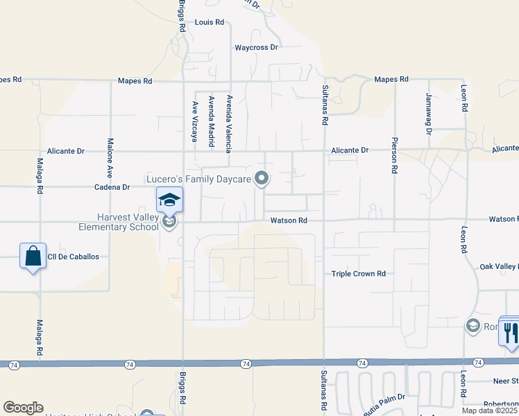 map of restaurants, bars, coffee shops, grocery stores, and more near 25455 Avenida Ramada in Homeland