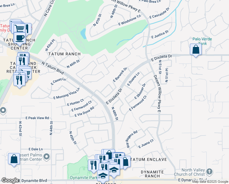 map of restaurants, bars, coffee shops, grocery stores, and more near 4833 East Baker Drive in Cave Creek