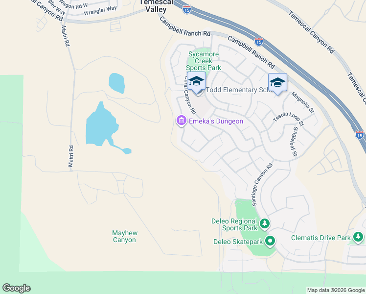 map of restaurants, bars, coffee shops, grocery stores, and more near 25337 Sage Street in Corona