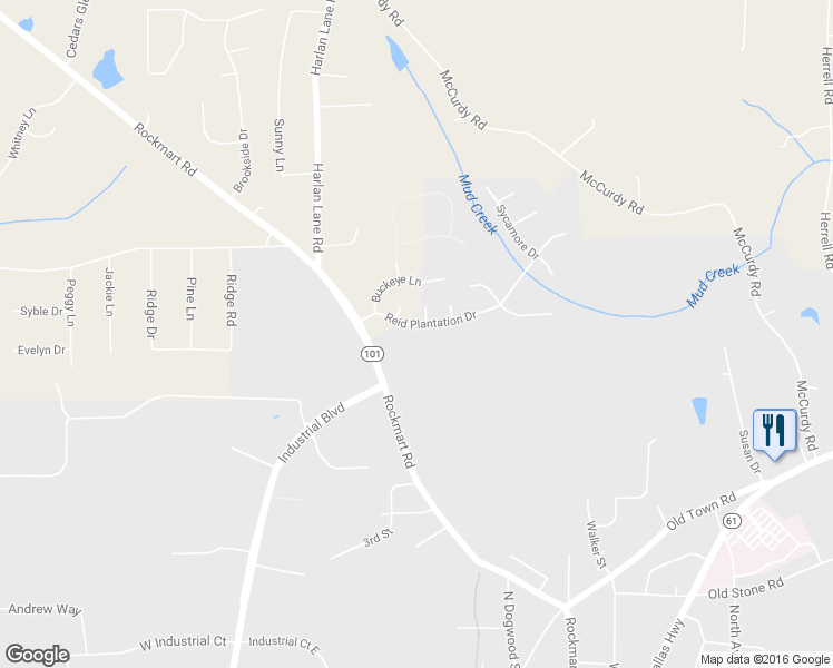 map of restaurants, bars, coffee shops, grocery stores, and more near 117 Reid Plantation Drive in Villa Rica