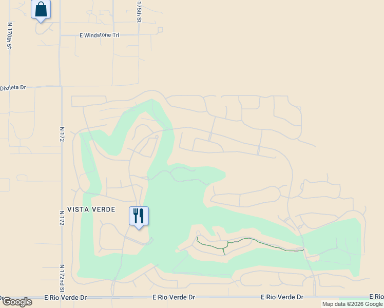 map of restaurants, bars, coffee shops, grocery stores, and more near 17715 East Cindercone Road in Scottsdale