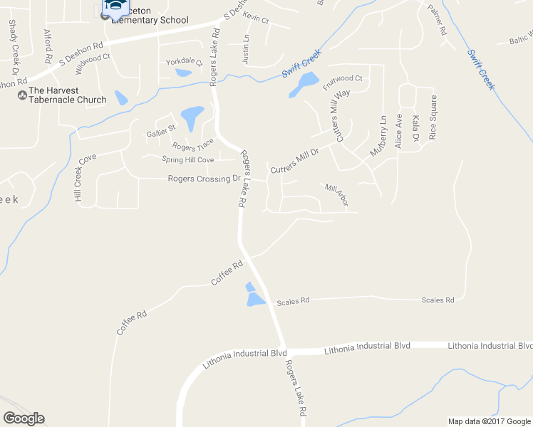 map of restaurants, bars, coffee shops, grocery stores, and more near 6911 Cutters Mill Drive in Lithonia
